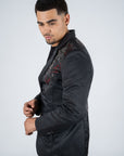 Men's Double Button Rhinestone Black Blazer