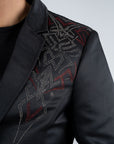 Men's Double Button Rhinestone Black Blazer