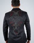 Men's Double Button Rhinestone Black Blazer