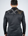 Men's Double Button Rhinestone Black Blazer