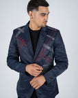 Men's Double Button Rhinestone Navy Blazer