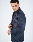 Men's Double Button Rhinestone Navy Blazer