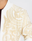 Men's White Rhinestone Bomber Jacket