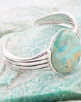 Bold Blue Turquoise and Sterling Silver Cuff Bracelet