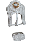 Bright Silver Champagne & AB Crystal Conchos - Sizes from 1"- 3" and Buckles