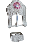 Bright Silver Pink & AB Crystal Conchos - Sizes from 1"- 3" and Buckles