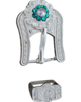 Bright Silver Teal & AB Crystal Conchos - Sizes from 1"- 3" and Buckles