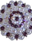 Bright Silver Purple & AB Crystal Conchos - Sizes from 1"- 3" and Buckles