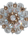 Bright Silver Champagne & AB Crystal Conchos - Sizes from 1"- 3" and Buckles