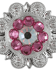 Bright Silver Pink & AB Crystal Conchos - Sizes from 1"- 3" and Buckles