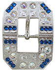 Bright Silver Capri & AB Crystal Conchos - Sizes from 1"- 3" and Buckles