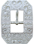 Bright Silver Clear Crystal Conchos - Sizes from 1"- 3" and Buckles