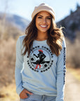 Bourbon Cowgirl Long Sleeve Blue T-Shirt Bourbon Cowgirl
