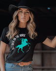 Get Back on the Horse Black Graphic Tee Shirt - Bourbon Cowgirl