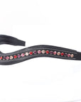 ExionPro Elegant Soft Padded Light Peach, Rose, Fuchsia, Light Siam Colored Crystal Browband