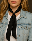 Black Western Skinny Mini Wild Rag Scarf / Cowgirl Necktie