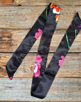 Black and Pink Western Skinny Mini Wild Rag Scarf / Cowgirl Necktie