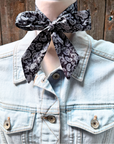 Black and White Western Skinny Mini Wild Rag Scarf / Cowgirl Necktie
