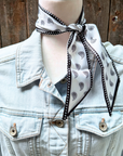 Black and White Western Skinny Mini Wild Rag Scarf / Cowgirl Necktie