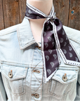 Black and White Western Skinny Mini Wild Rag Scarf / Cowgirl Necktie