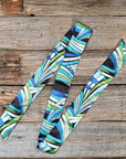 Blue and Green Western Skinny Mini Wild Rag Scarf / Cowgirl Necktie