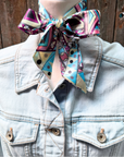 Blue and Purple Western Skinny Mini Wild Rag Scarf / Cowgirl Necktie