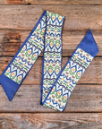 Blue and Green Western Skinny Mini Wild Rag Scarf / Cowgirl Necktie