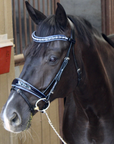 The Bluebell - Navy Patent Leather Snaffle Bridle with REMOVABLE FLASH