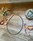4 mm silver plated and composite turquoise