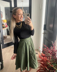 Green Pocket Skirt -clearance