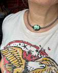 15-Inch Sterling Silver Pearl Necklace with Turquoise – One-of-a-Kind