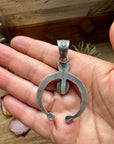 Naja Pendant with Golden Hill Turquoise – Option 2 – Sterling Silver – Native Made by KB – Fits 8mm