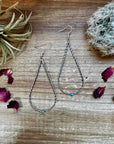 Teardrop Dangle earrings Sterling silver with kingman turquoise
