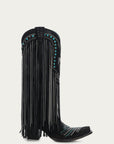 C4087 - WOMEN'S EMBROIDERY EAGLE WITH LAMB AND CRYSTALS FRINGE WITH STUDS SNIP TOE COWBOY BOOT