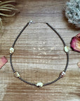 5 Magnesite Lemon Turquoise Choker And Sterling Silver Pearls