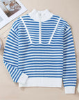 Blue Mock Neck Sweater -clearance