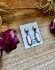 Pink Conch Dangle Earrings – Sterling Silver – Native Made by Marcella James