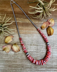 Red-Orange Spiny Oyster Graduated Necklace – 23"