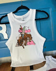 Cherry Cowboy Cropped Tank