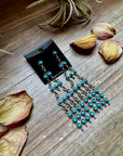 Sterling Silver & Kingman Turquoise Chandelier Earrings – Made in USA