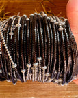 Black Onyx Heishi Choker – 14.5" with Sterling Silver Beads