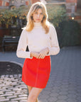 MASON'S DAUGHTER | Mia Skirt, Red Cotton Twill