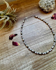 Torpedo choker Sterling Silver Pearls and pink conch