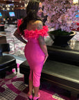 Feathered Bandage Dress