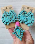 Big Turquoise Clay Earrings