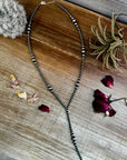 Lariat graduated sterling silver pearl