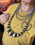 36 inch Massive sterling silver pearls graduated
