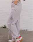 The Leighton Bow Track Pant in Almond