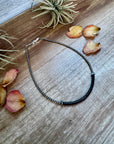 Black Onyx Heishi Choker – 14.5" with Sterling Silver Beads