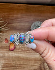 Band Ring - Size 8 - Purple Dahlia & sterling silver
